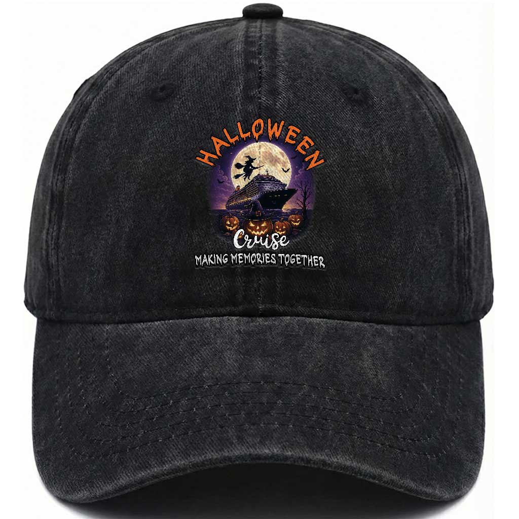 Funny Cruise Halloween Washed Cotton Baseball Cap Making Memories Together