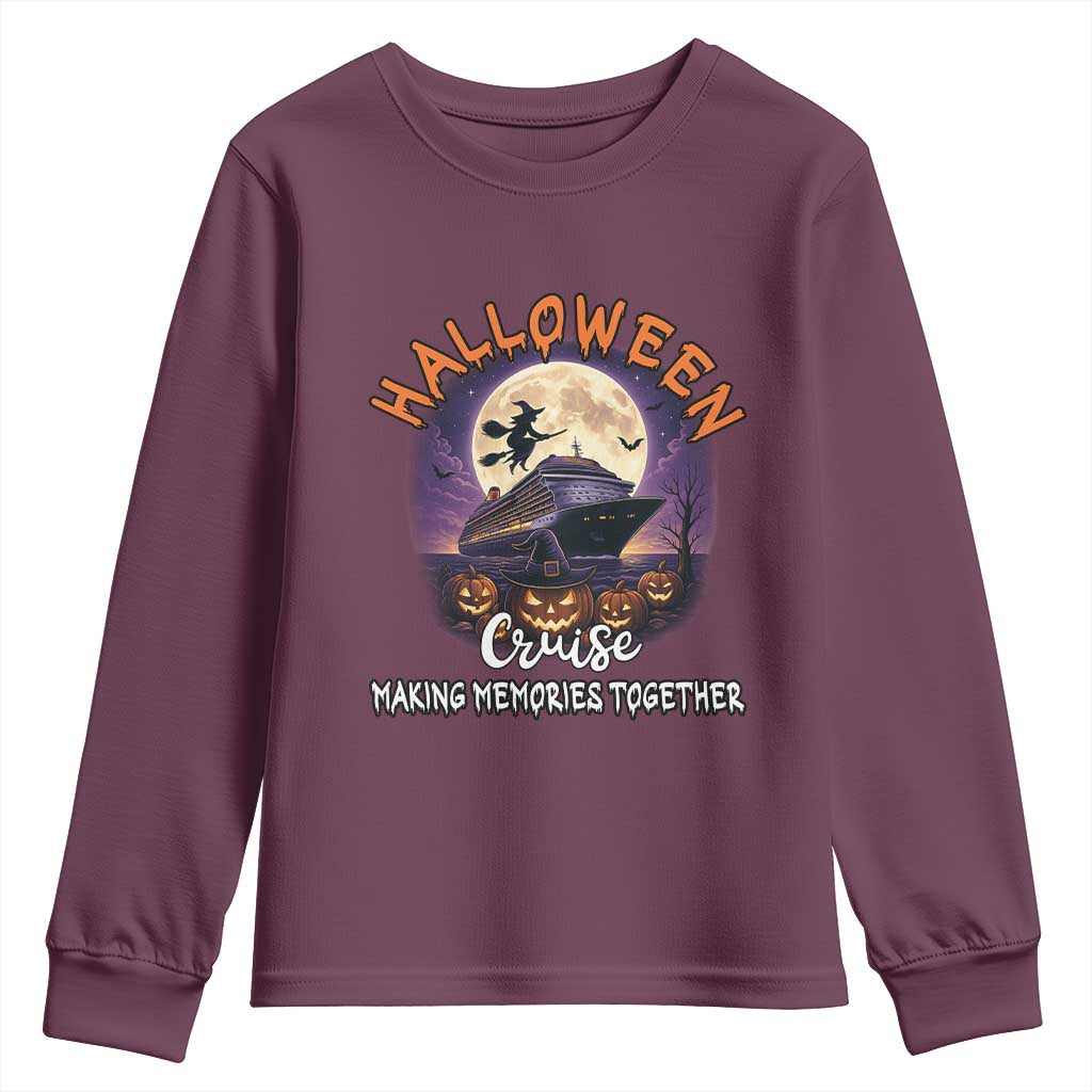 Funny Cruise Halloween Youth Sweatshirt Making Memories Together - Wonder Print Shop