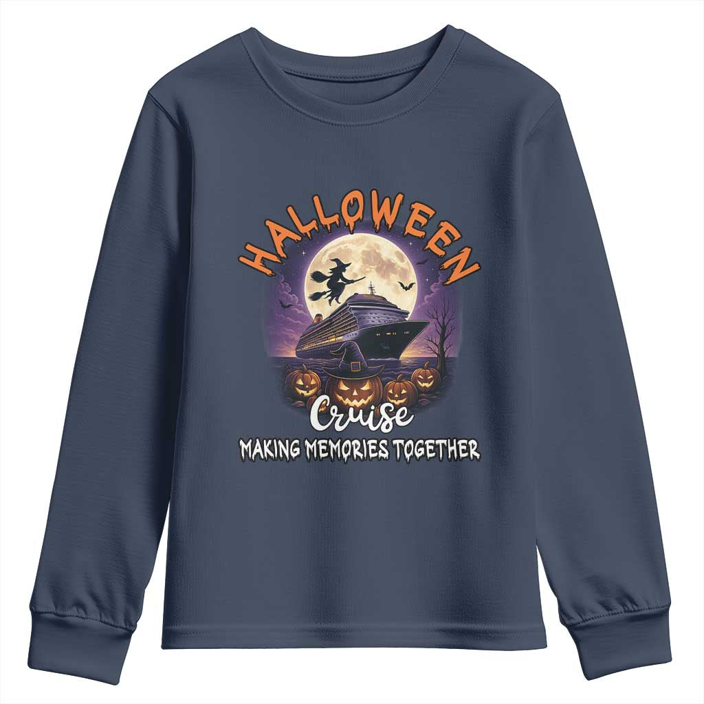 Funny Cruise Halloween Youth Sweatshirt Making Memories Together - Wonder Print Shop