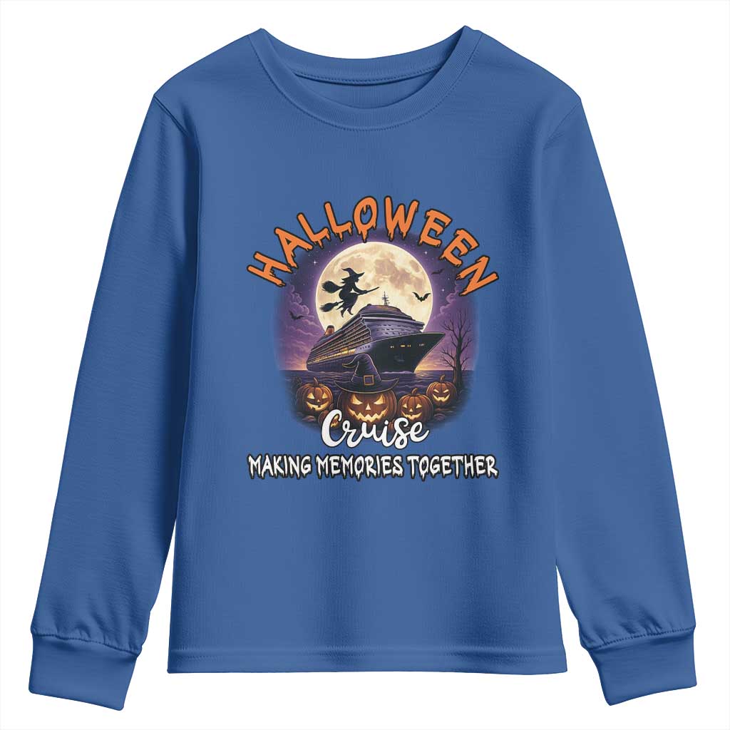 Funny Cruise Halloween Youth Sweatshirt Making Memories Together - Wonder Print Shop