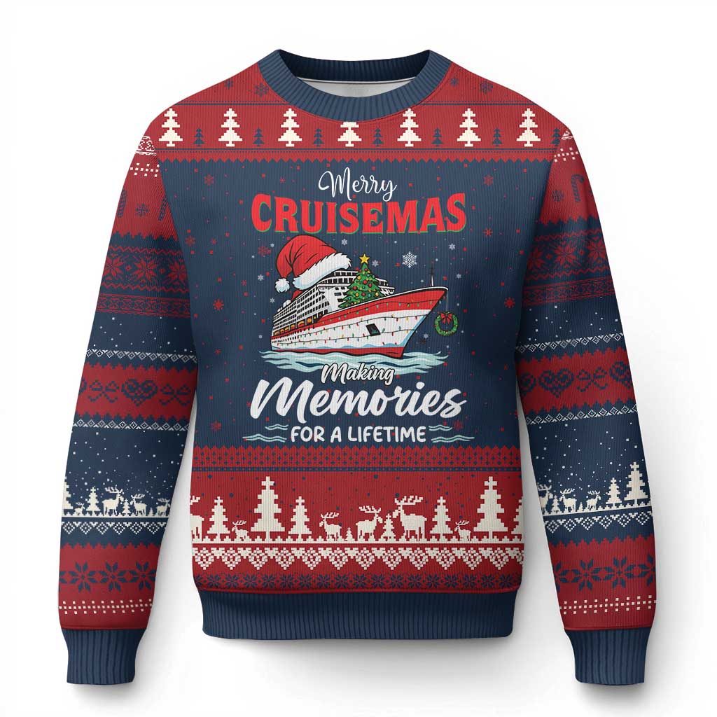 Xmas Cruise Ugly Christmas Sweater Merry Cruisemas Making Memories For A Life Time - Wonder Print Shop