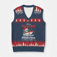 Xmas Cruise V-Neck Knit Sweater Vest Merry Cruisemas Making Memories For A Life Time - Wonder Print Shop