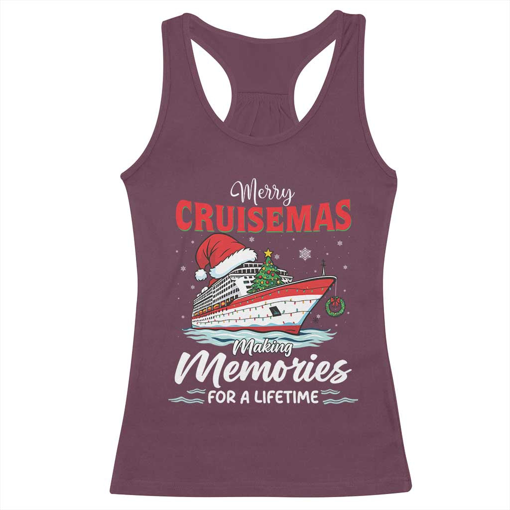 Christmas Cruise Racerback Tank Top Merry Cruisemas Making Memories For A Life Time - Wonder Print Shop