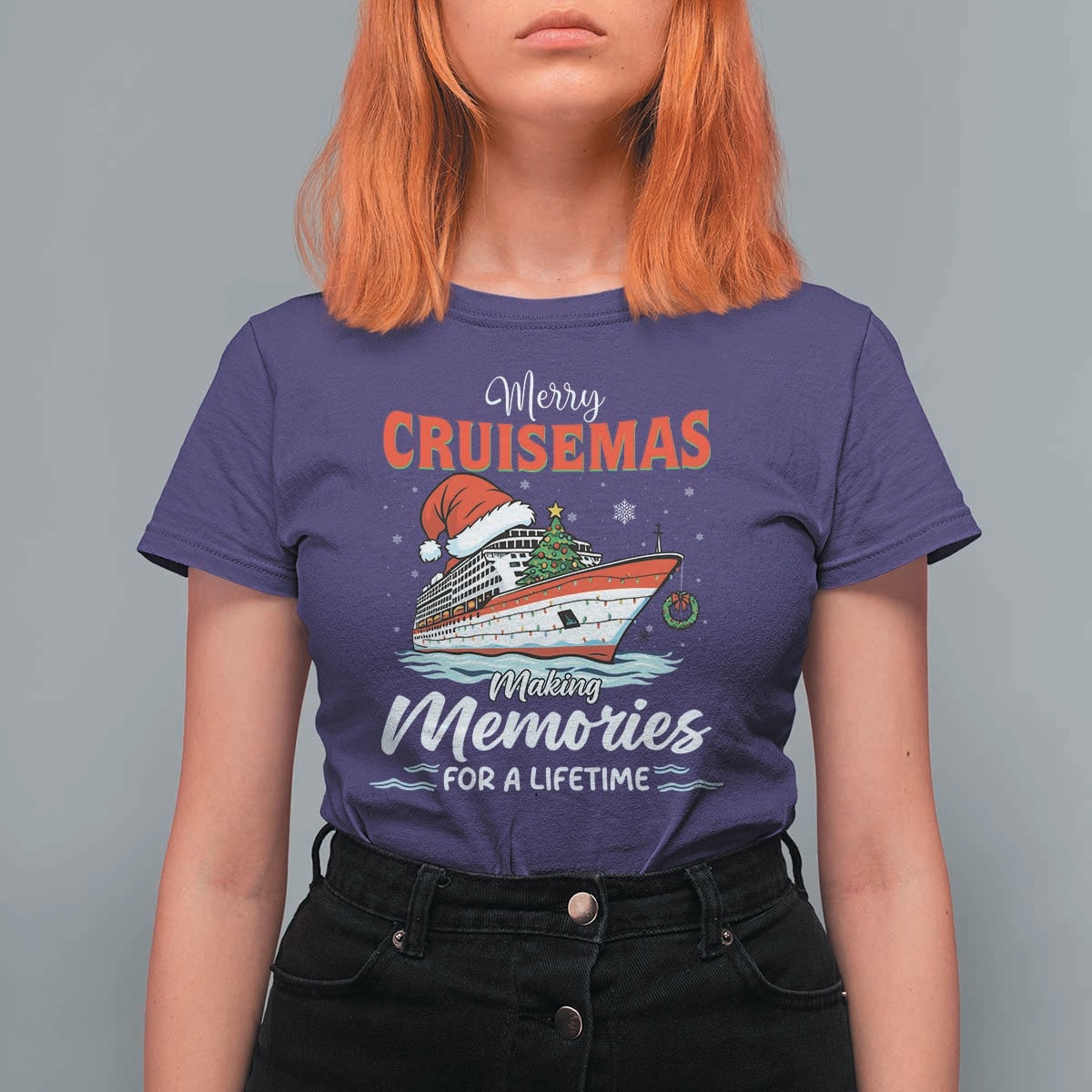 Christmas Cruise T Shirt For Women Merry Cruisemas Making Memories For A Life Time - Wonder Print Shop
