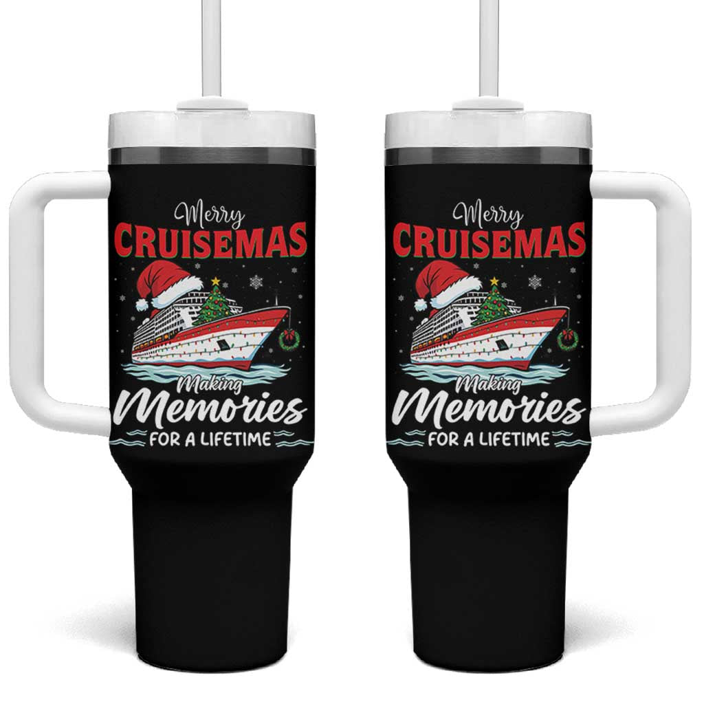 Christmas Cruise Tumbler With Handle Merry Cruisemas Making Memories For A Life Time - Wonder Print Shop