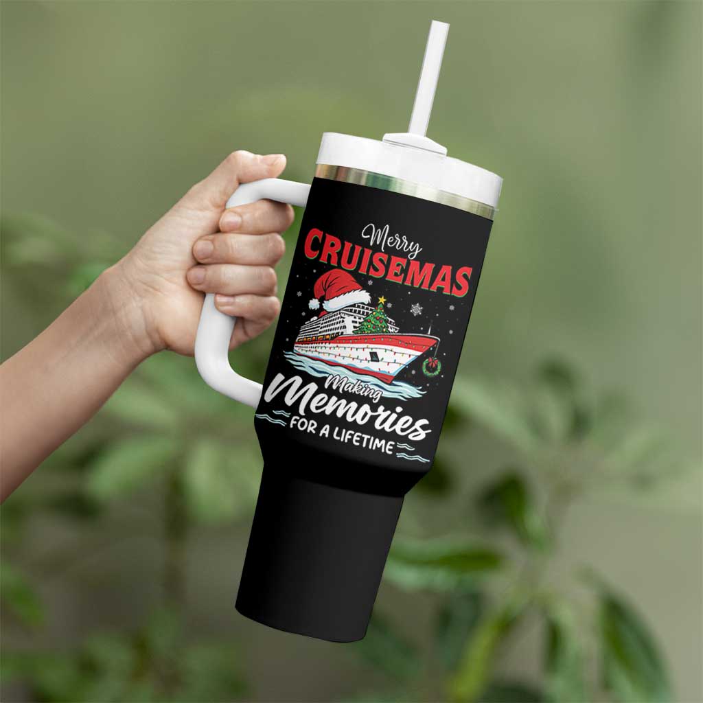 Christmas Cruise Tumbler With Handle Merry Cruisemas Making Memories For A Life Time - Wonder Print Shop