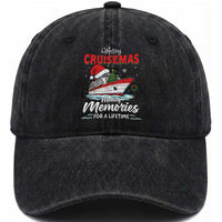 Christmas Cruise Washed Cotton Baseball Cap Merry Cruisemas Making Memories For A Life Time