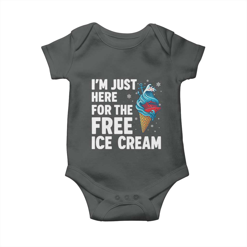 Funny Cruise Baby Onesie I Am Just Here For The Free Ice Cream - Wonder Print Shop