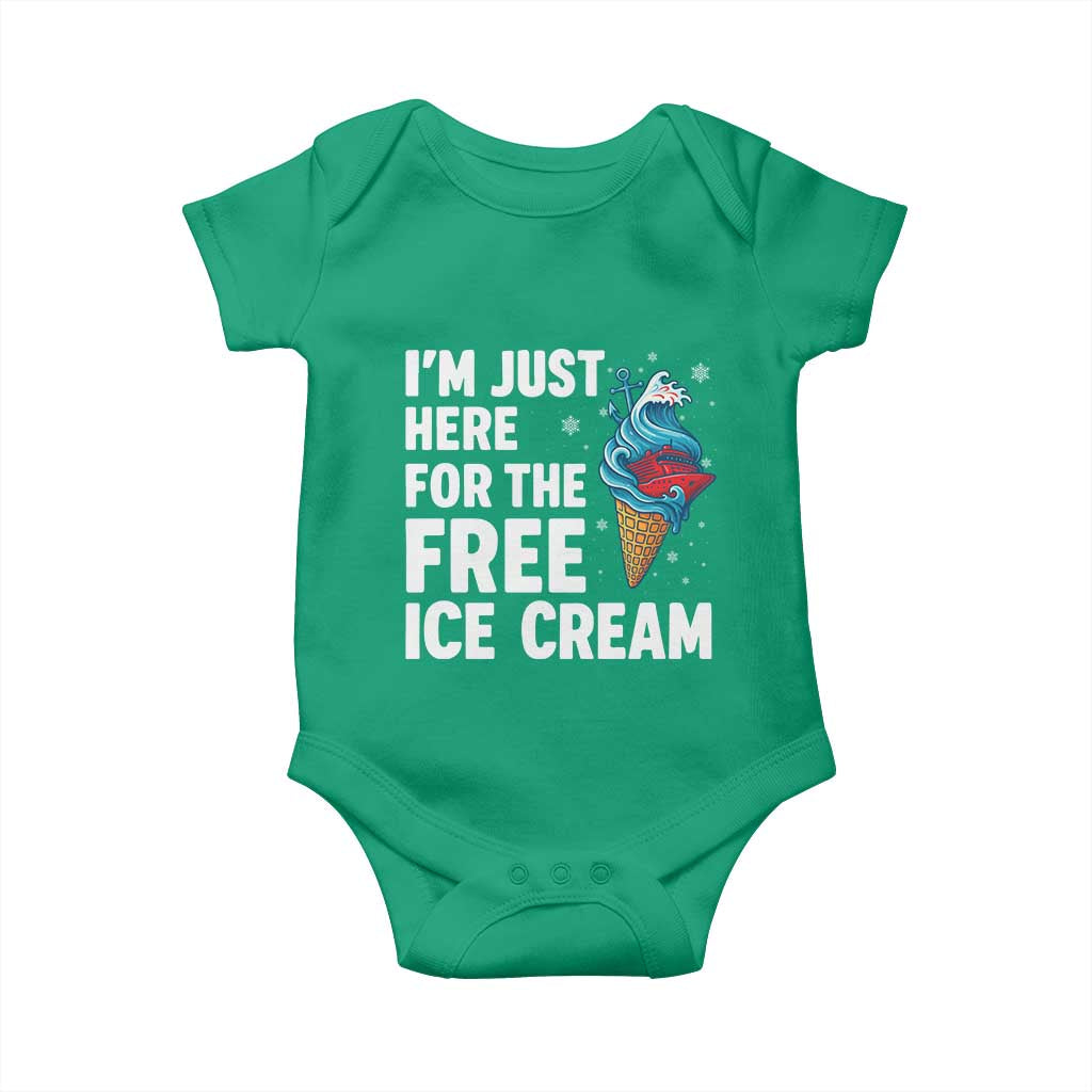 Funny Cruise Baby Onesie I Am Just Here For The Free Ice Cream - Wonder Print Shop