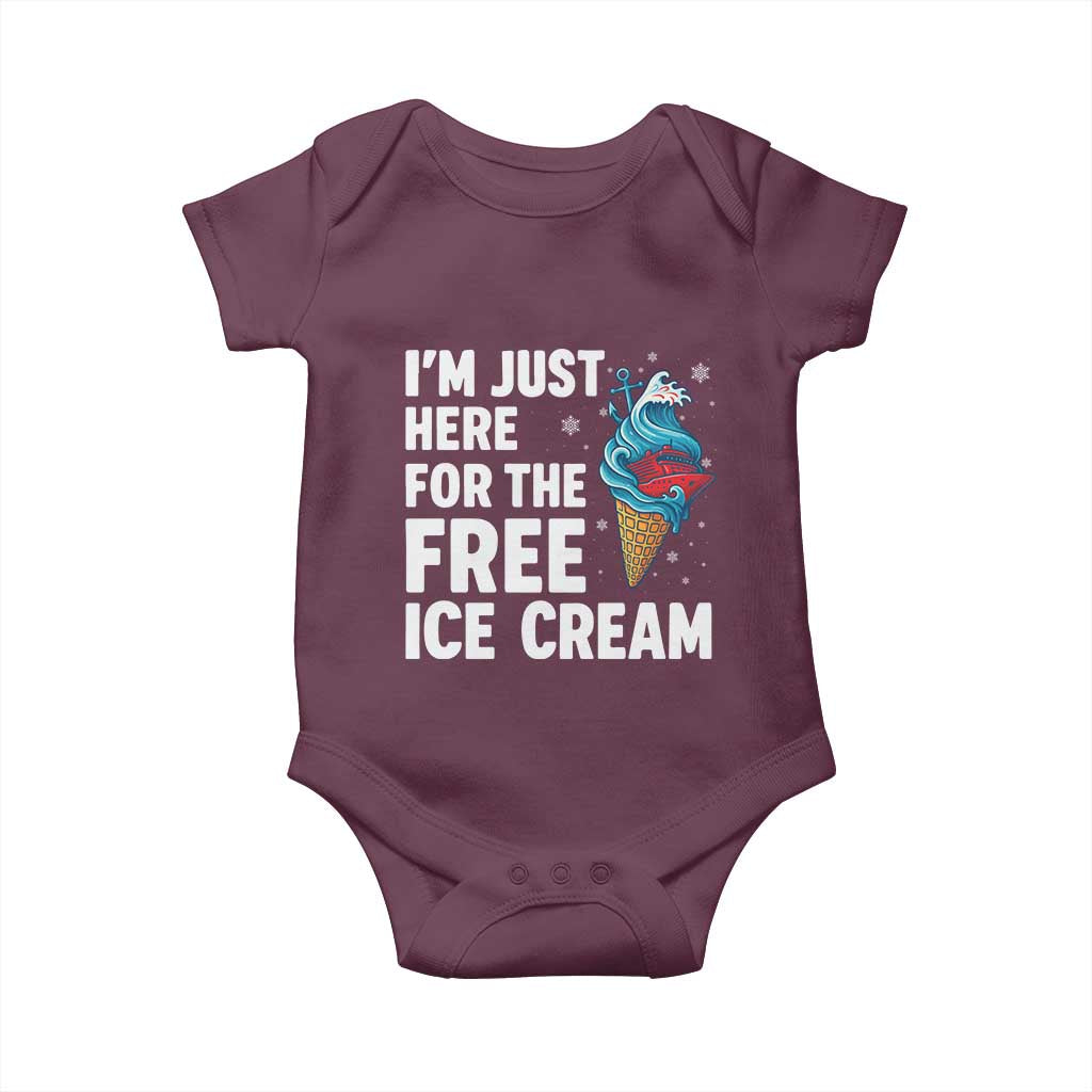 Funny Cruise Baby Onesie I Am Just Here For The Free Ice Cream - Wonder Print Shop