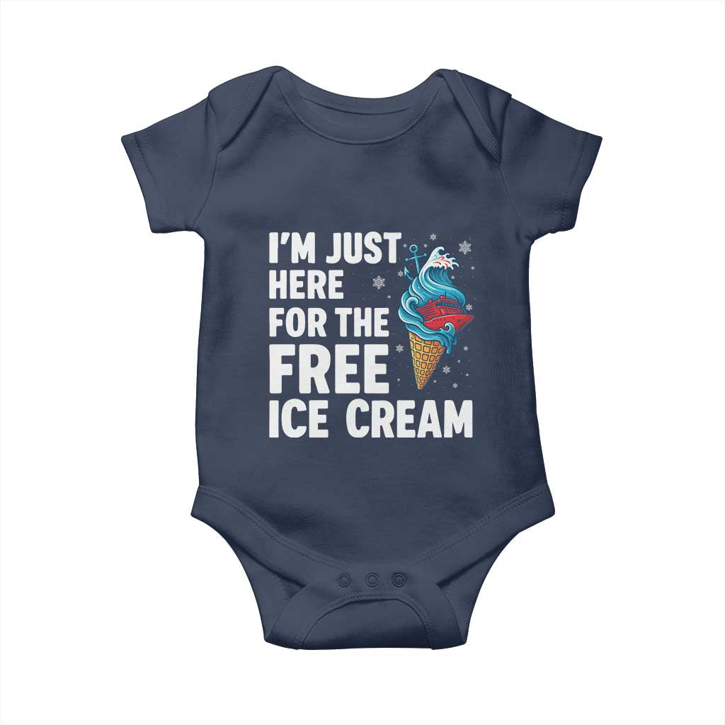 Funny Cruise Baby Onesie I Am Just Here For The Free Ice Cream - Wonder Print Shop