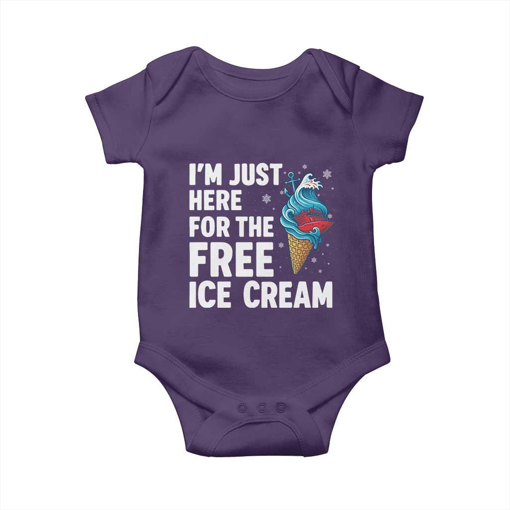 Funny Cruise Baby Onesie I Am Just Here For The Free Ice Cream - Wonder Print Shop
