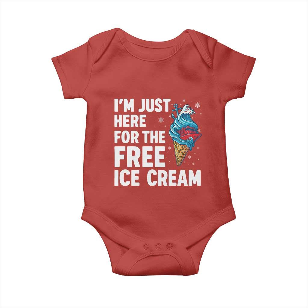 Funny Cruise Baby Onesie I Am Just Here For The Free Ice Cream - Wonder Print Shop