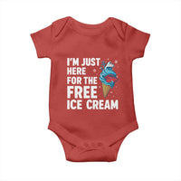 Funny Cruise Baby Onesie I Am Just Here For The Free Ice Cream - Wonder Print Shop