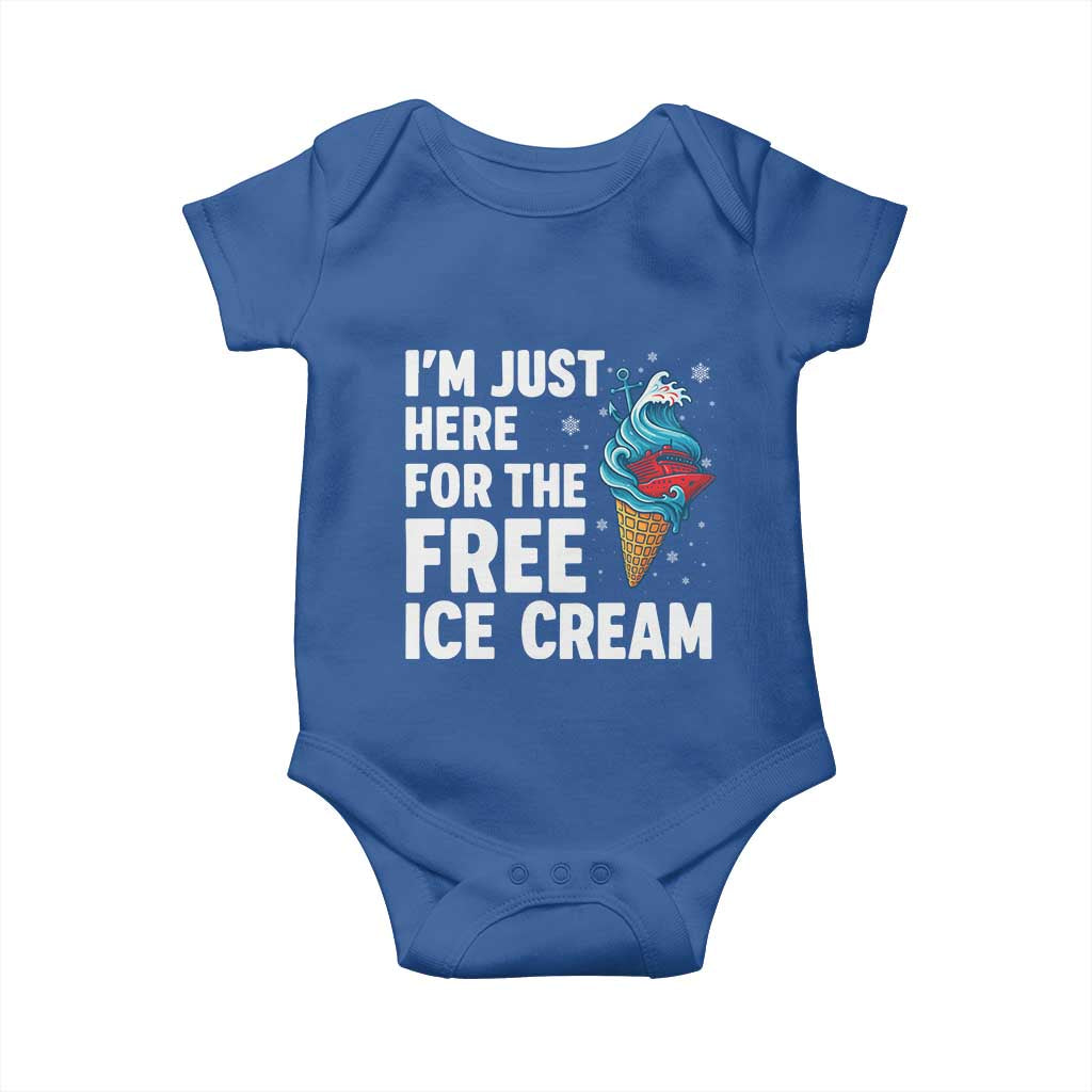 Funny Cruise Baby Onesie I Am Just Here For The Free Ice Cream - Wonder Print Shop