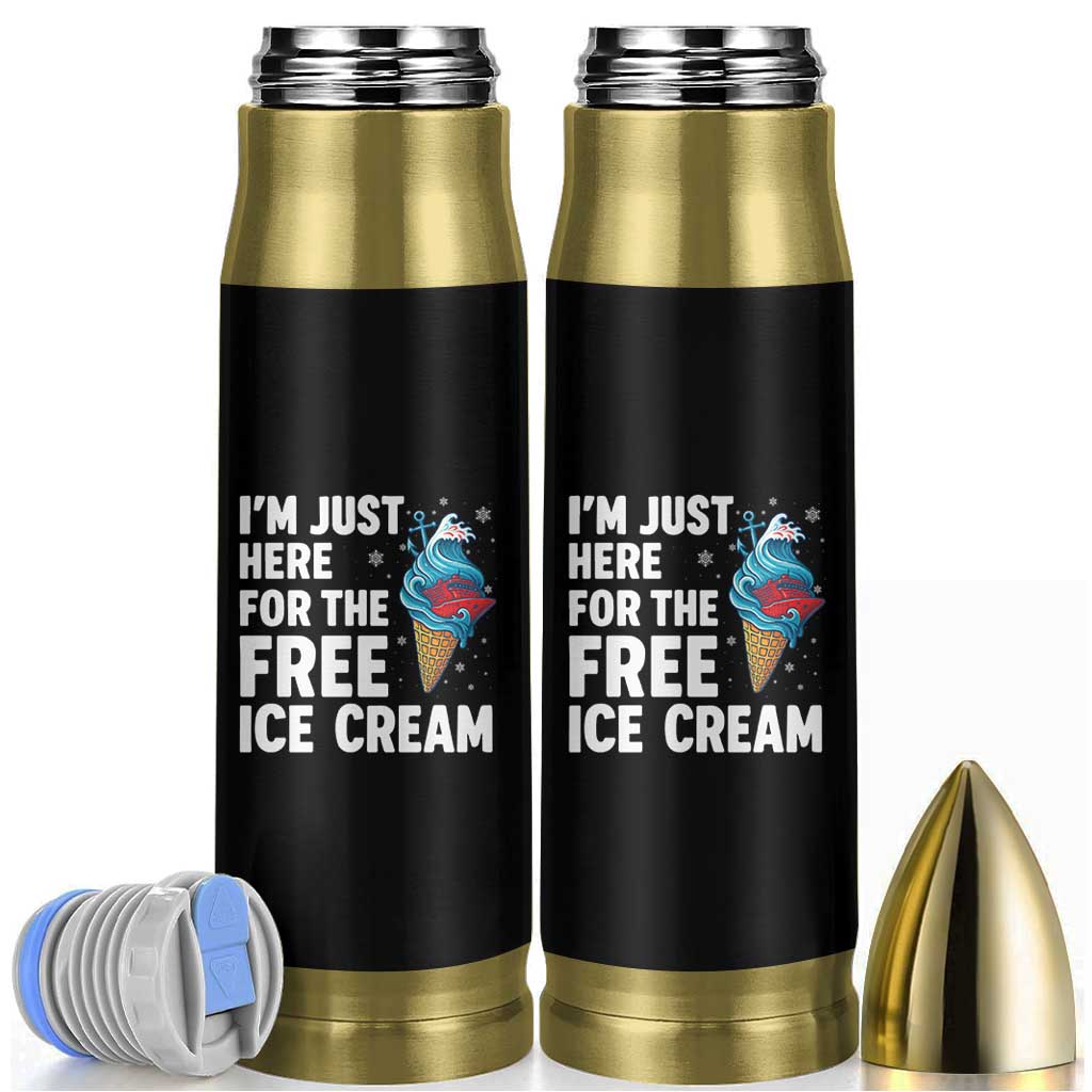 Funny Cruise Bullet Tumbler I Am Just Here For The Free Ice Cream - Wonder Print Shop