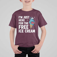 Funny Cruise T Shirt For Kid I Am Just Here For The Free Ice Cream - Wonder Print Shop