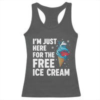 Funny Cruise Racerback Tank Top I Am Just Here For The Free Ice Cream - Wonder Print Shop
