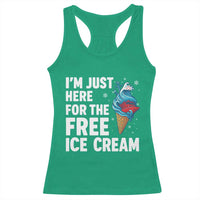 Funny Cruise Racerback Tank Top I Am Just Here For The Free Ice Cream - Wonder Print Shop