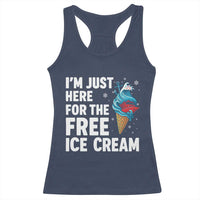 Funny Cruise Racerback Tank Top I Am Just Here For The Free Ice Cream - Wonder Print Shop