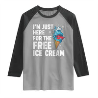 Funny Cruise Raglan Shirt I Am Just Here For The Free Ice Cream - Wonder Print Shop