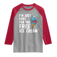 Funny Cruise Raglan Shirt I Am Just Here For The Free Ice Cream - Wonder Print Shop