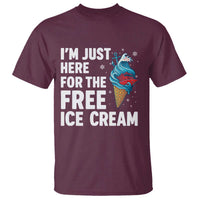Funny Cruise T Shirt I Am Just Here For The Free Ice Cream - Wonder Print Shop