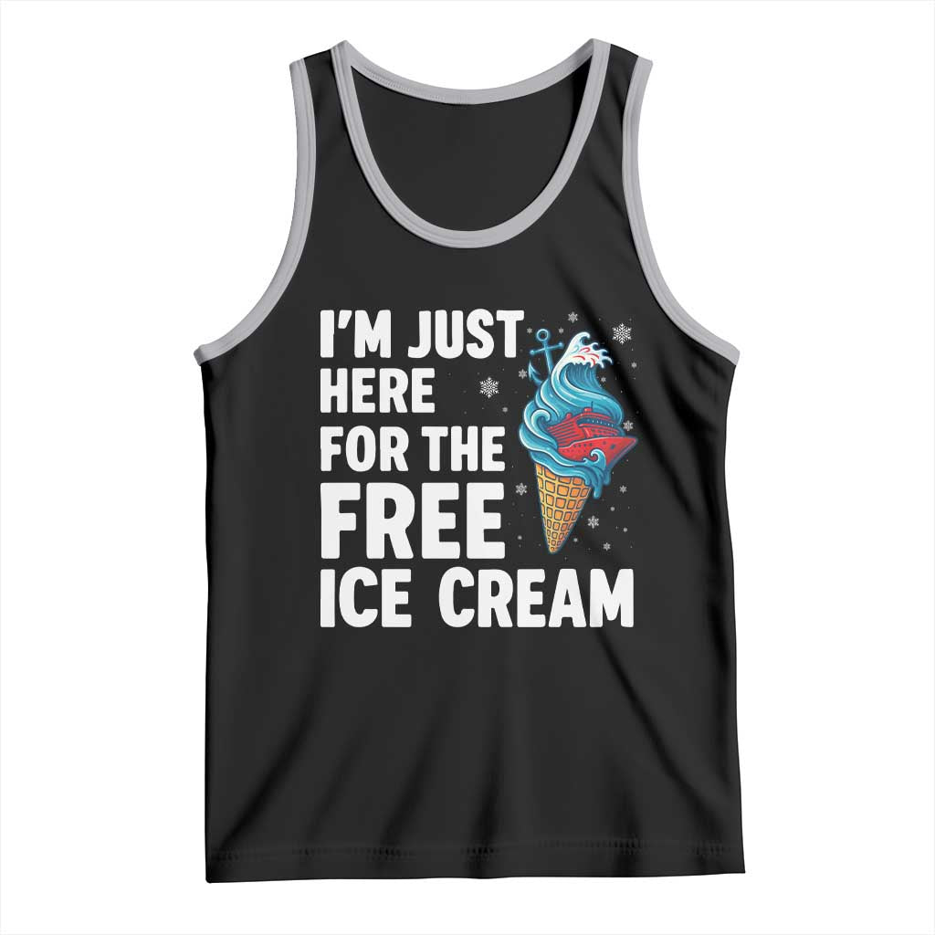 Funny Cruise Tank Top I Am Just Here For The Free Ice Cream - Wonder Print Shop