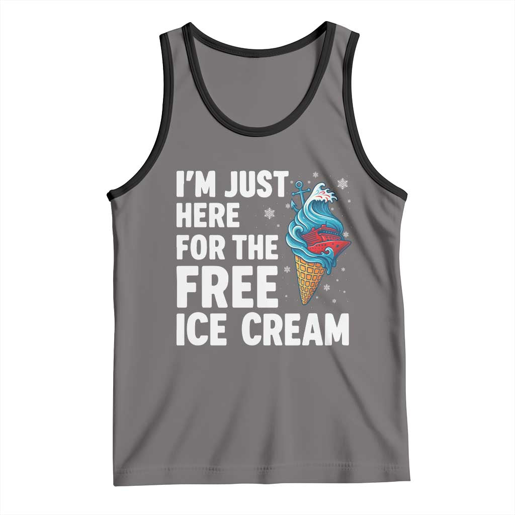 Funny Cruise Tank Top I Am Just Here For The Free Ice Cream - Wonder Print Shop