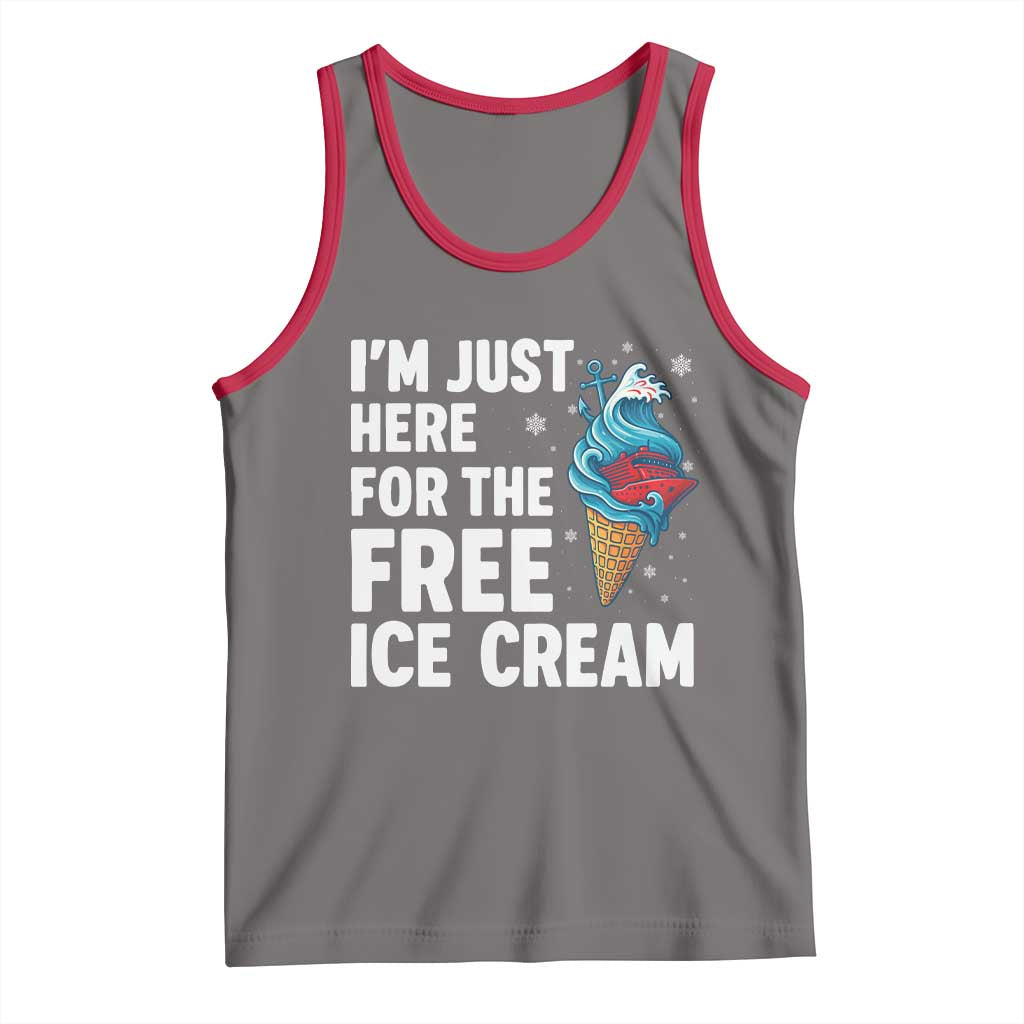 Funny Cruise Tank Top I Am Just Here For The Free Ice Cream - Wonder Print Shop