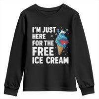 Funny Cruise Youth Sweatshirt I Am Just Here For The Free Ice Cream - Wonder Print Shop