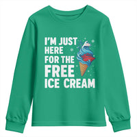 Funny Cruise Youth Sweatshirt I Am Just Here For The Free Ice Cream - Wonder Print Shop
