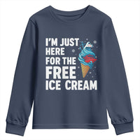 Funny Cruise Youth Sweatshirt I Am Just Here For The Free Ice Cream - Wonder Print Shop