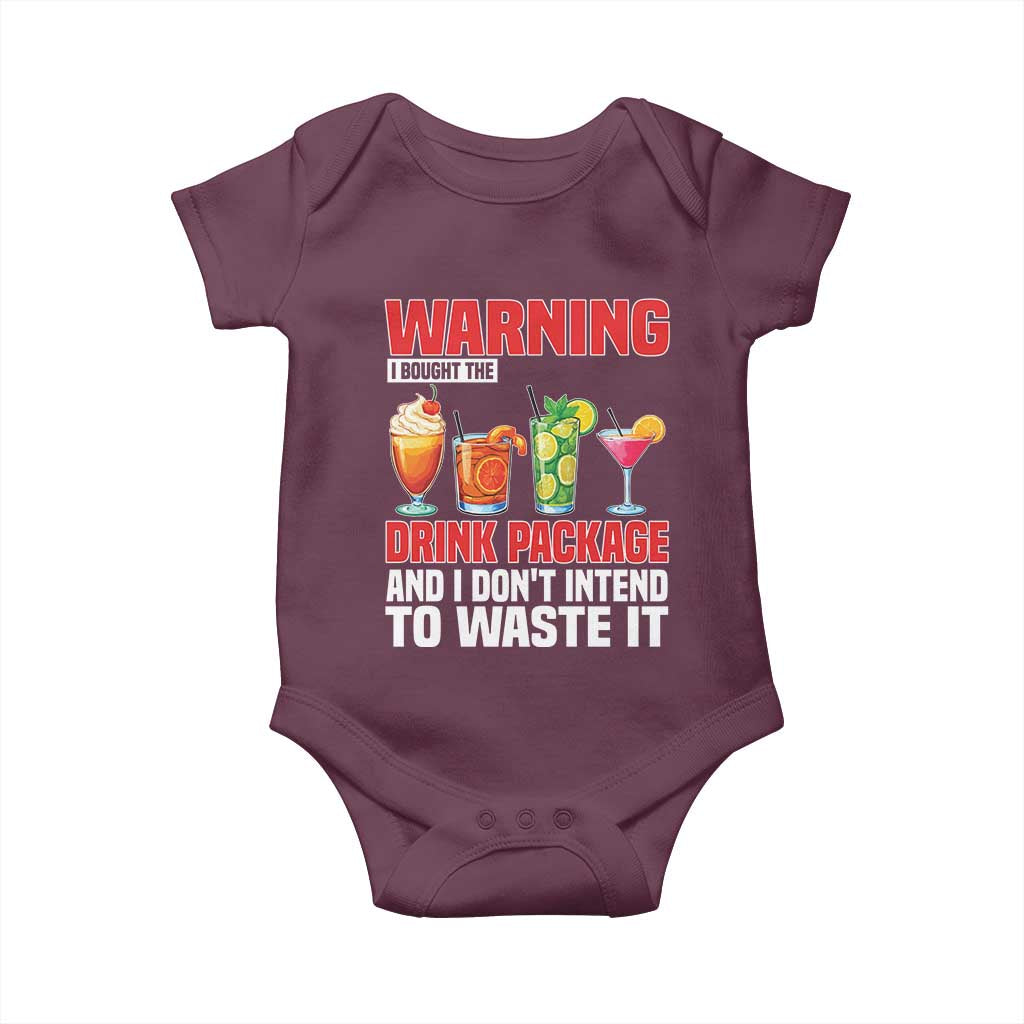 Funny Cruise Ship Baby Onesie Warning I Bought The Drink Package - Wonder Print Shop