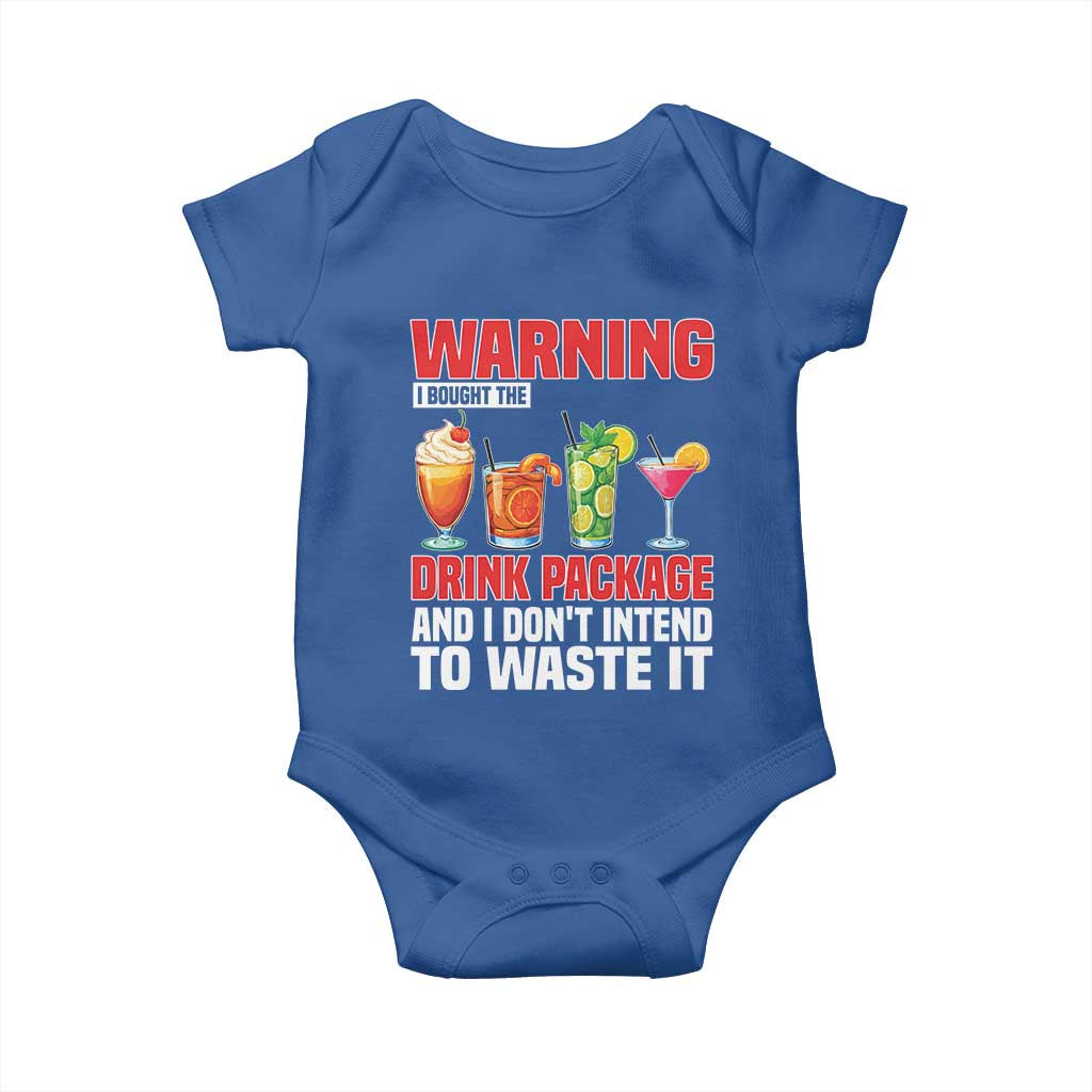Funny Cruise Ship Baby Onesie Warning I Bought The Drink Package - Wonder Print Shop