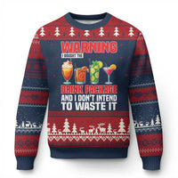 Funny Cruise Ship Ugly Christmas Sweater Warning I Bought The Drink Package - Wonder Print Shop
