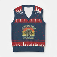Wish I Lacked Critical Thinking Skills Y'all Seem So Happy V-Neck Knit Sweater Vest Retro Jimothy Raccoon Sarcastic Quote Gift
