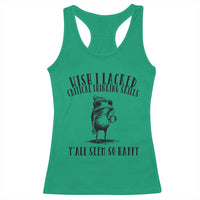 Wish I Lacked Critical Thinking Skills Y'all Seem So Happy Racerback Tank Top Funny Frog Sarcastic Quote