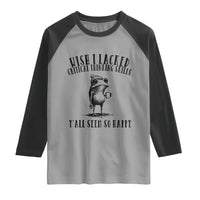 Wish I Lacked Critical Thinking Skills Y'all Seem So Happy Raglan Shirt Funny Frog Sarcastic Quote