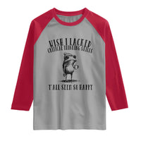 Wish I Lacked Critical Thinking Skills Y'all Seem So Happy Raglan Shirt Funny Frog Sarcastic Quote