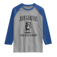 Wish I Lacked Critical Thinking Skills Y'all Seem So Happy Raglan Shirt Funny Frog Sarcastic Quote