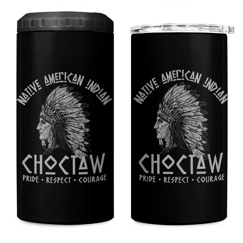 Choctaw Native American Indian Pride Indigenous Tribe 4 in 1 Can Cooler Tumbler
