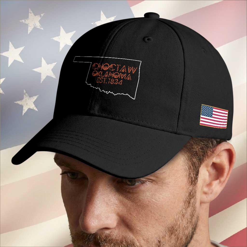 Choctaw Oklahoma OK Map Established 1834 Baseball Cap
