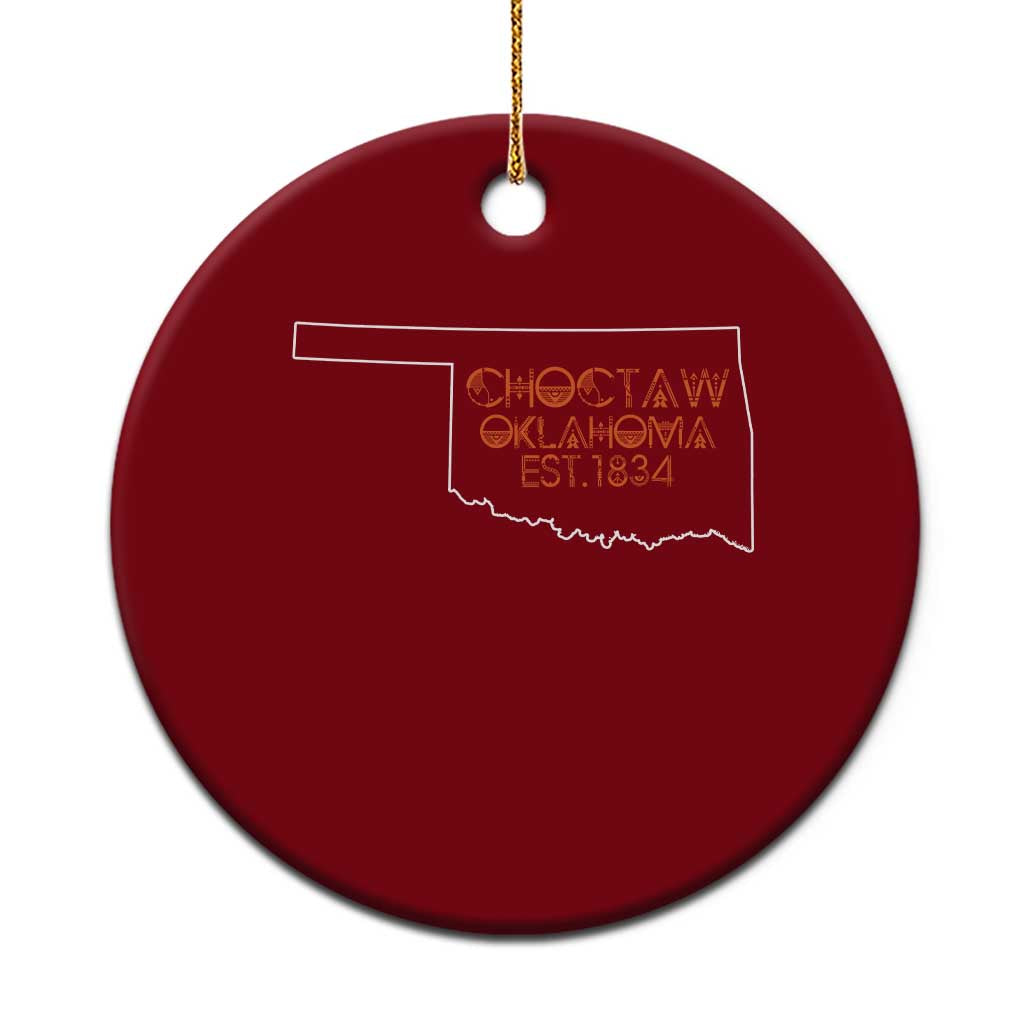 Choctaw Oklahoma OK Map Established 1834 Ceramic Ornament
