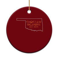 Choctaw Oklahoma OK Map Established 1834 Ceramic Ornament