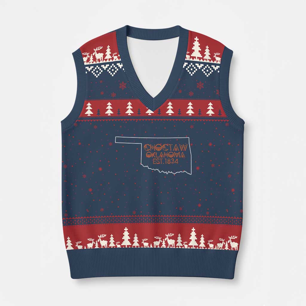 Choctaw Oklahoma OK Map Established 1834 V-Neck Knit Sweater Vest