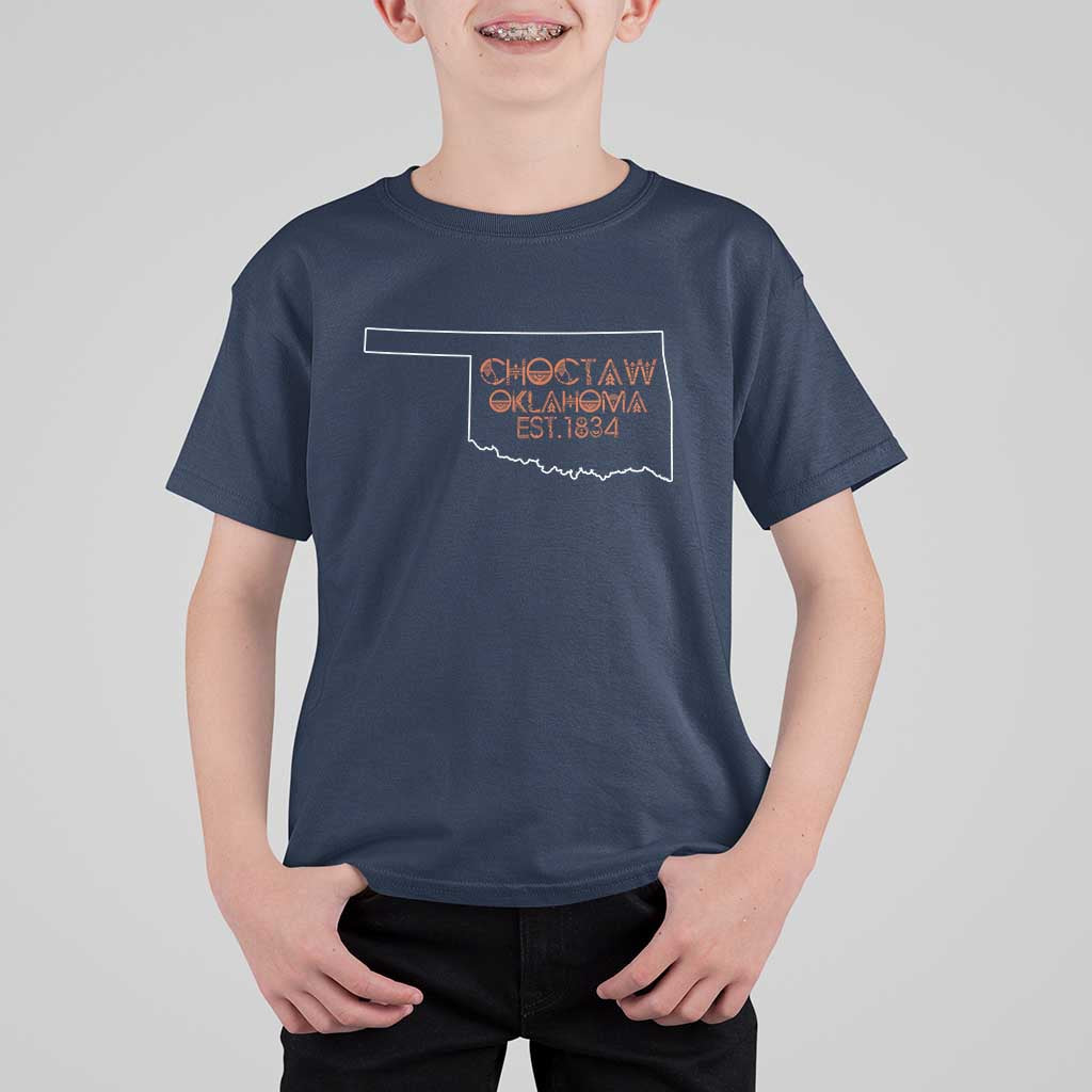 Choctaw Oklahoma OK Map Established 1834 T Shirt For Kid