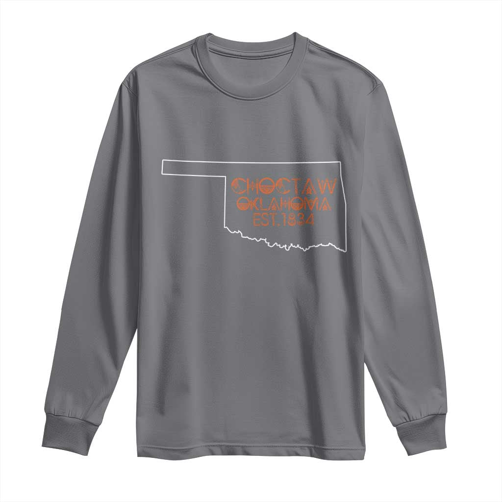Choctaw Oklahoma OK Map Established 1834 Long Sleeve Shirt