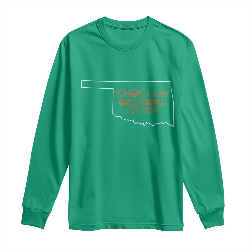 Choctaw Oklahoma OK Map Established 1834 Long Sleeve Shirt