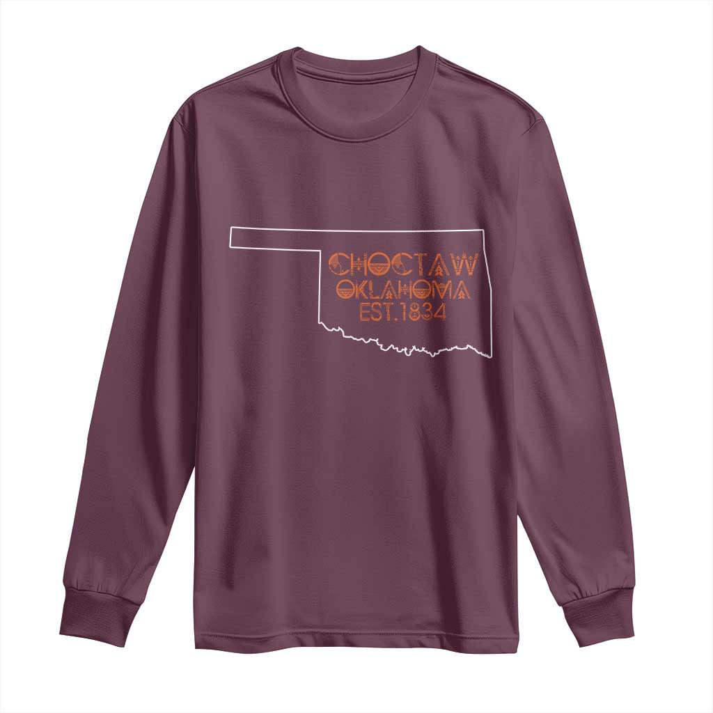 Choctaw Oklahoma OK Map Established 1834 Long Sleeve Shirt